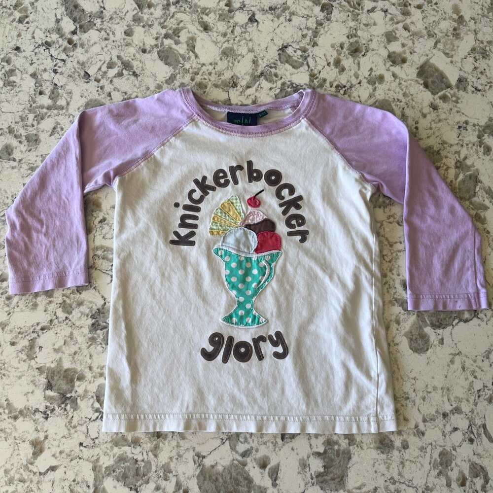 Mini Boden knickerbocker glory raglan tee sz 5-6